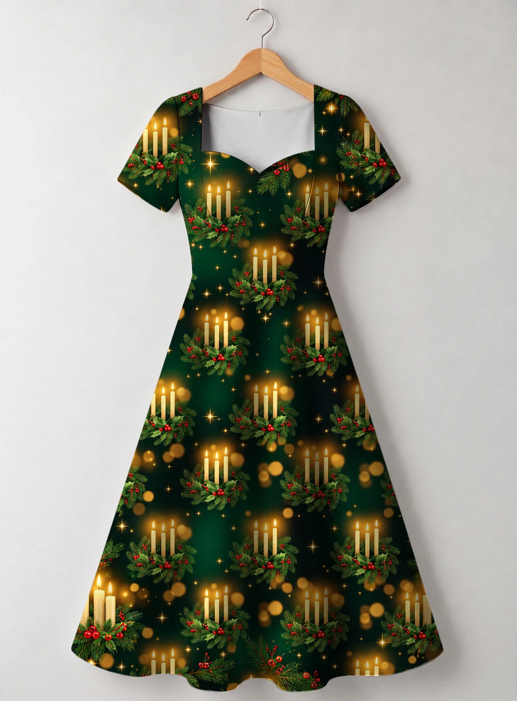 "Matawi" Sweetheart Midi Dress — front flat