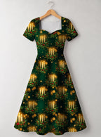 "Matawi" Sweetheart Midi Dress — front flat