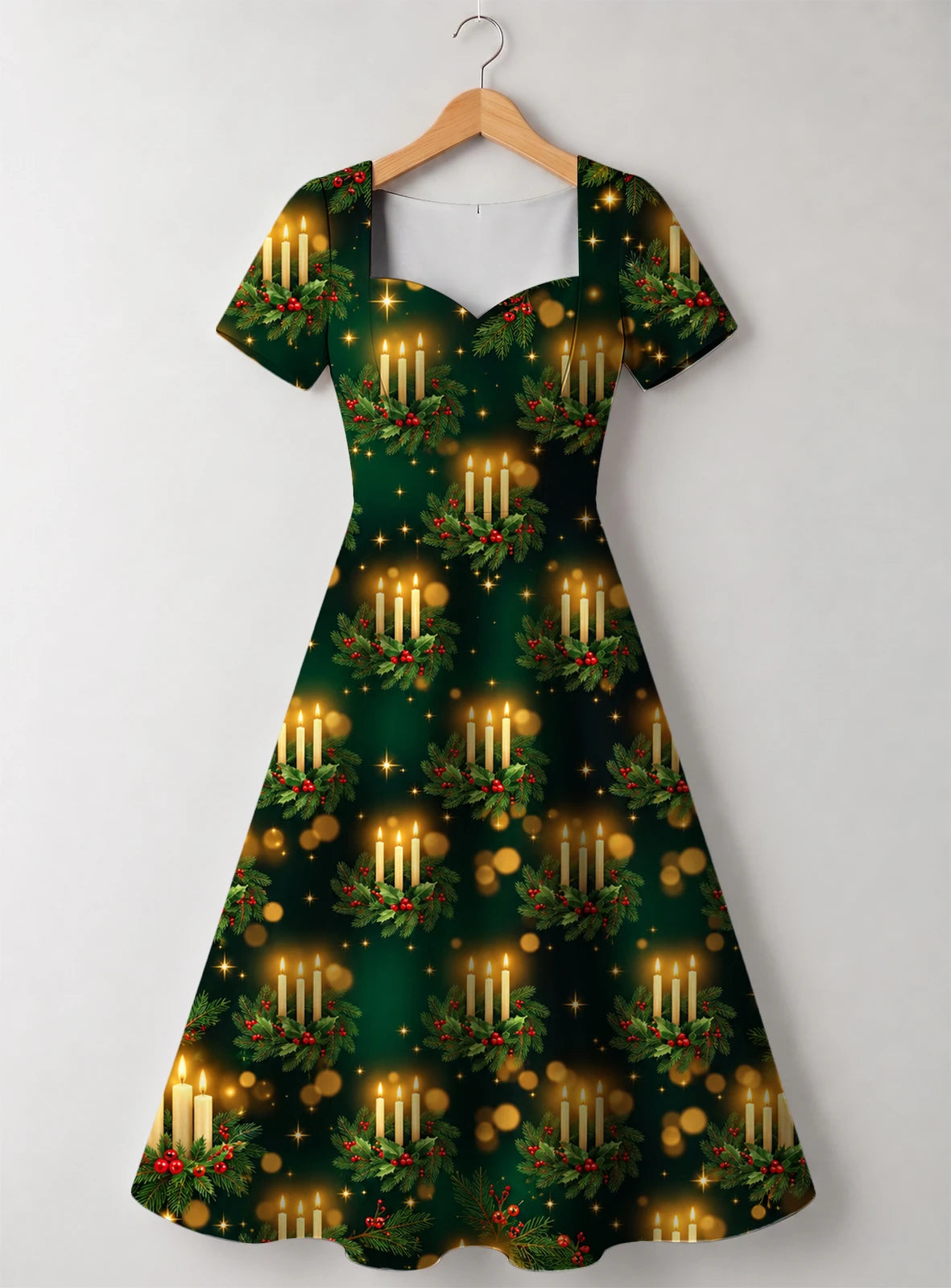"Matawi" Sweetheart Midi Dress — front flat