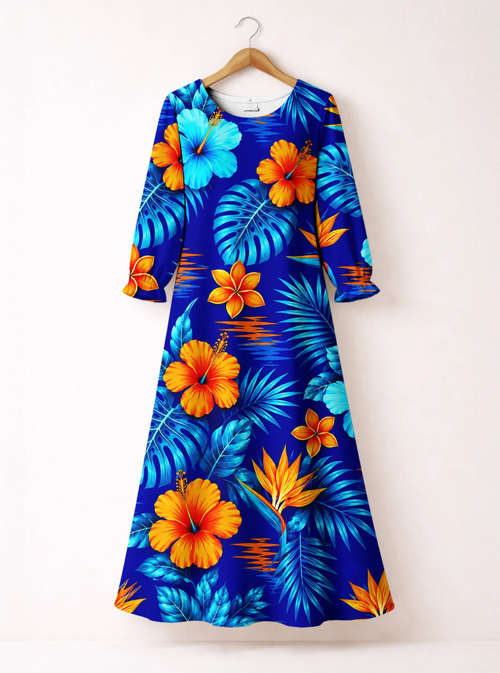 "Maua" Long Sleeve Maxi Dress