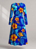 "Maua" Viscose Midi Dress — back view