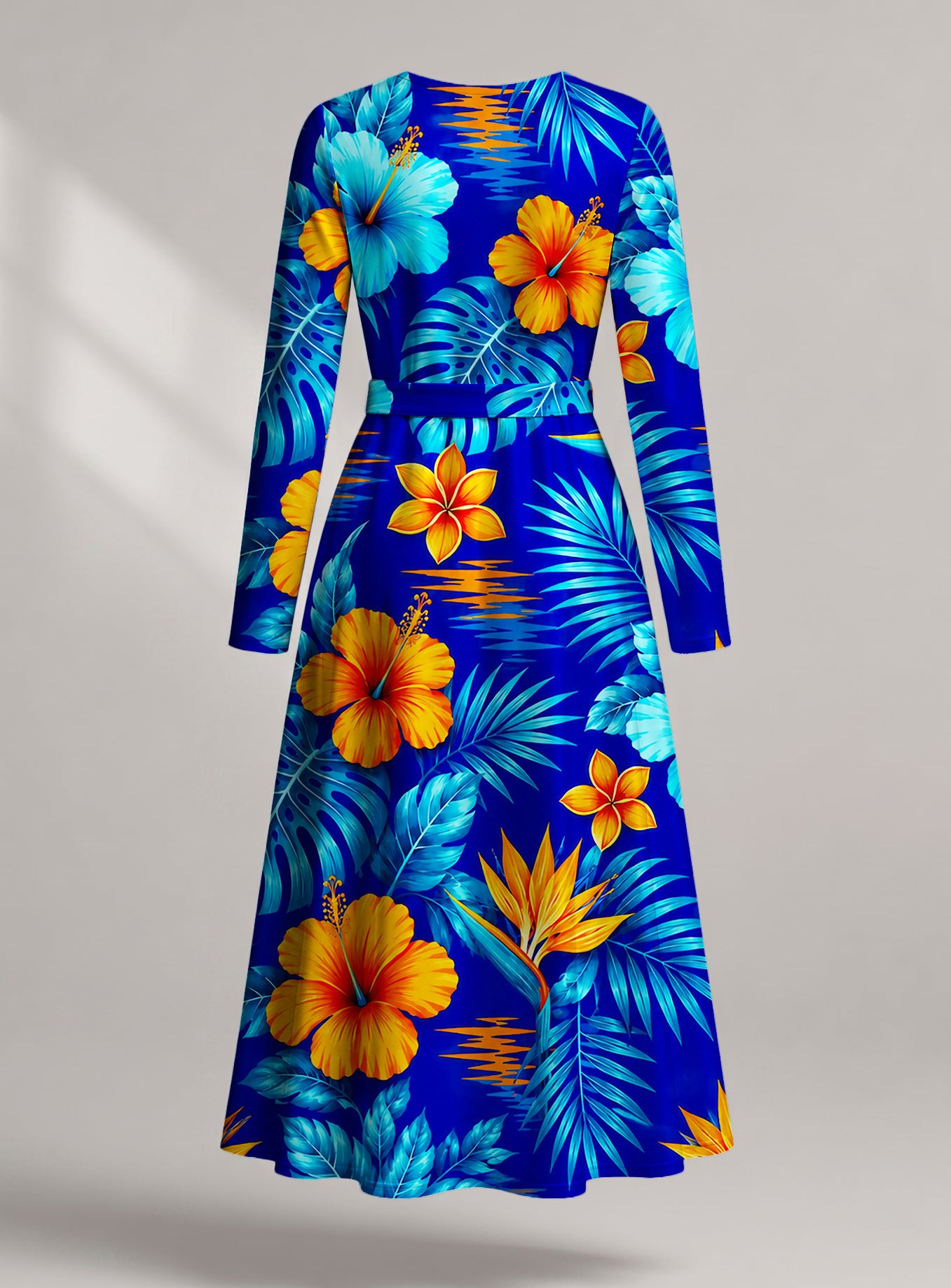 "Maua" Viscose Midi Dress — back view