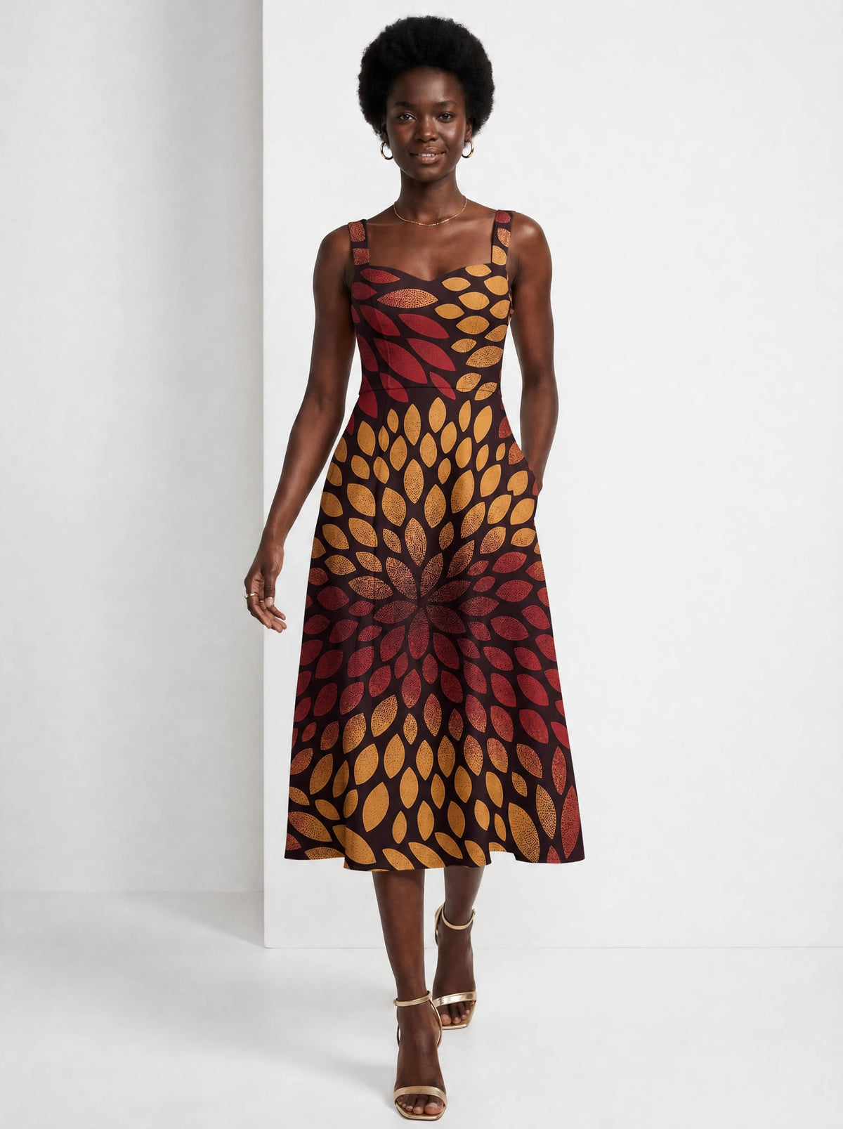 "Mavuno" Corset Dress — front view on model