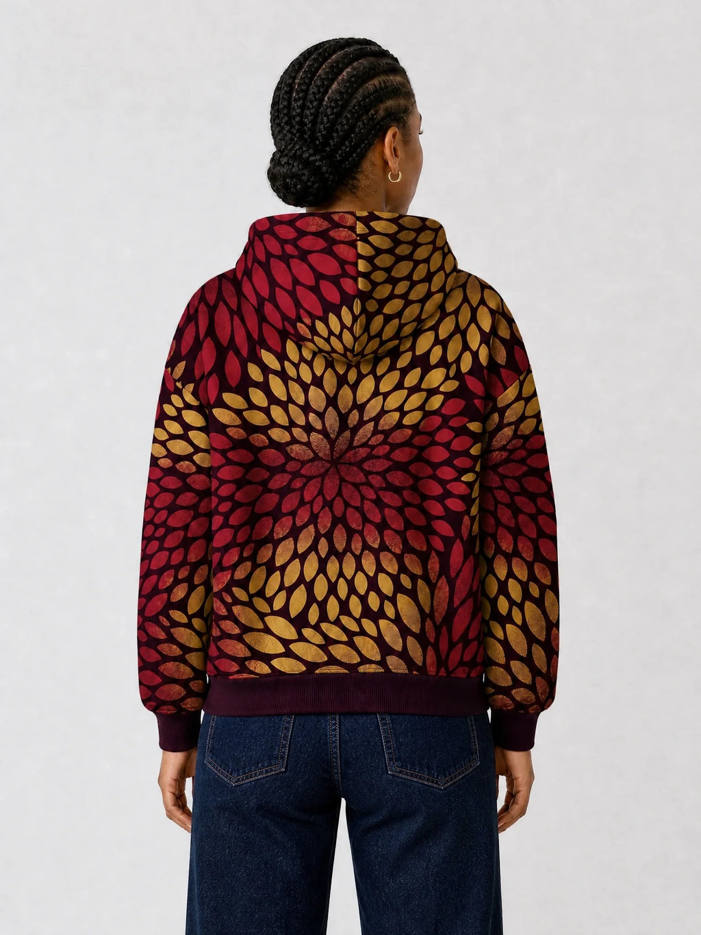 "Mavuno" Hoodie — back view on model