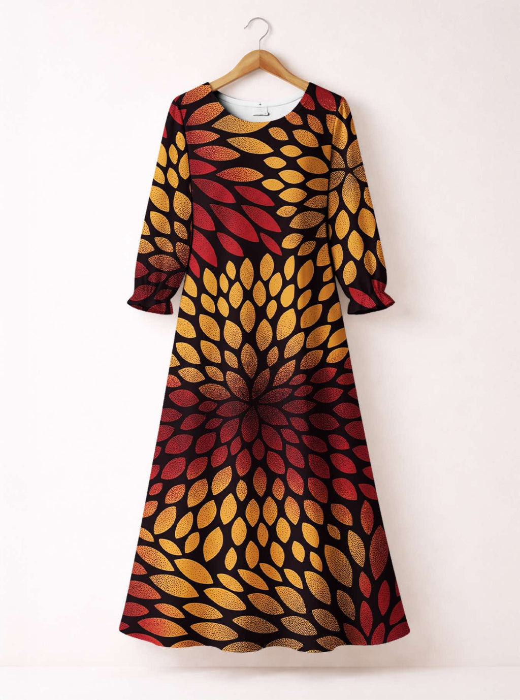 "Mavuno" Long Sleeve Maxi Dress