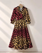 "Mavuno" Long Puff Sleeve Dress