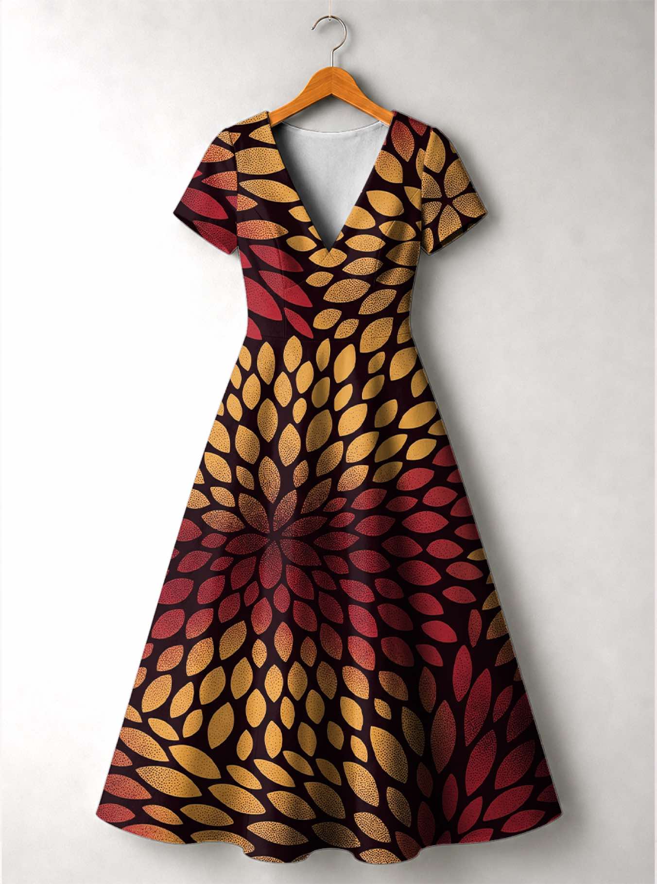 "Mavuno" Short Sleeve Maxi Dress