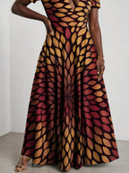 "Mavuno" Short Sleeve Maxi Dress — back