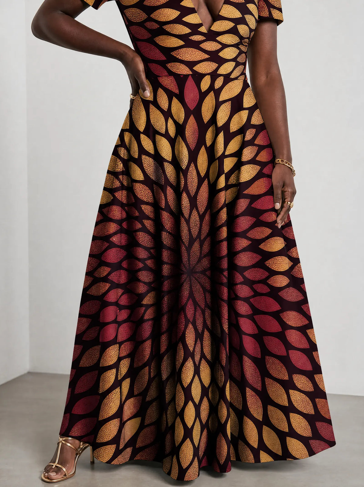 "Mavuno" Short Sleeve Maxi Dress — back
