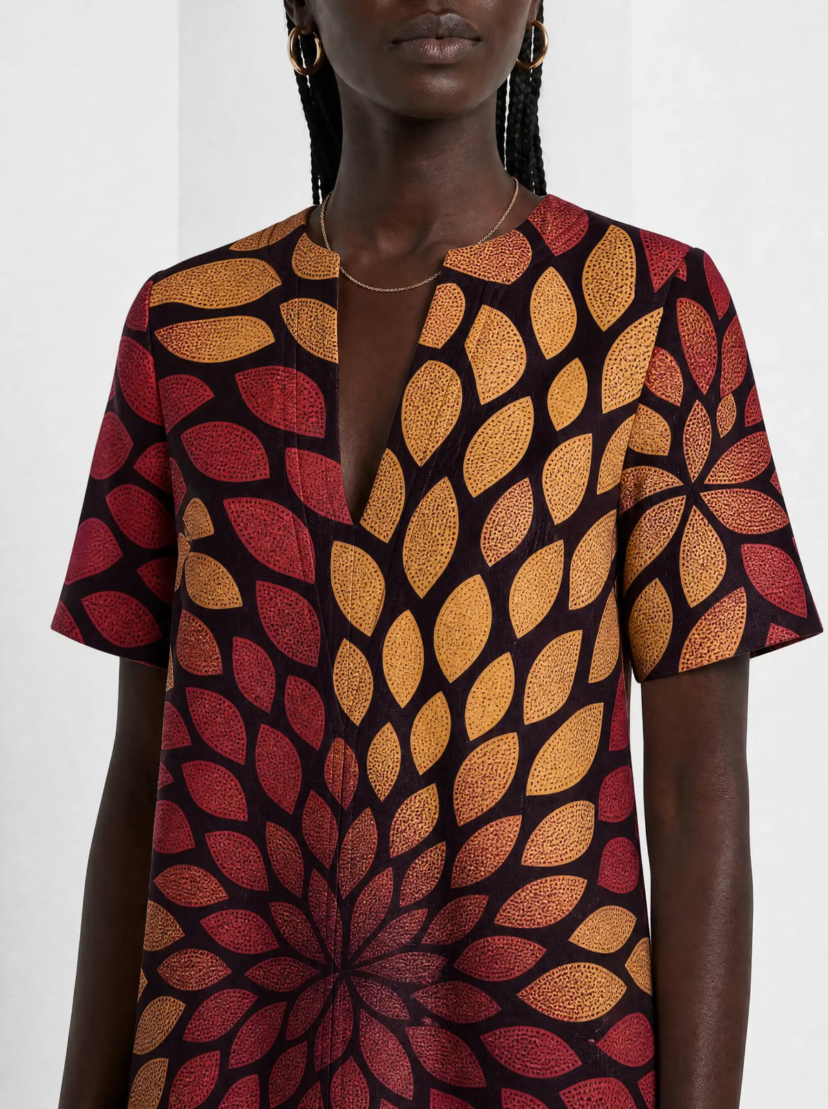 "Mavuno" Short Sleeve Maxi Dress — on model