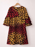 "Mavuno" Stacked Ruffle Sleeve Dress
