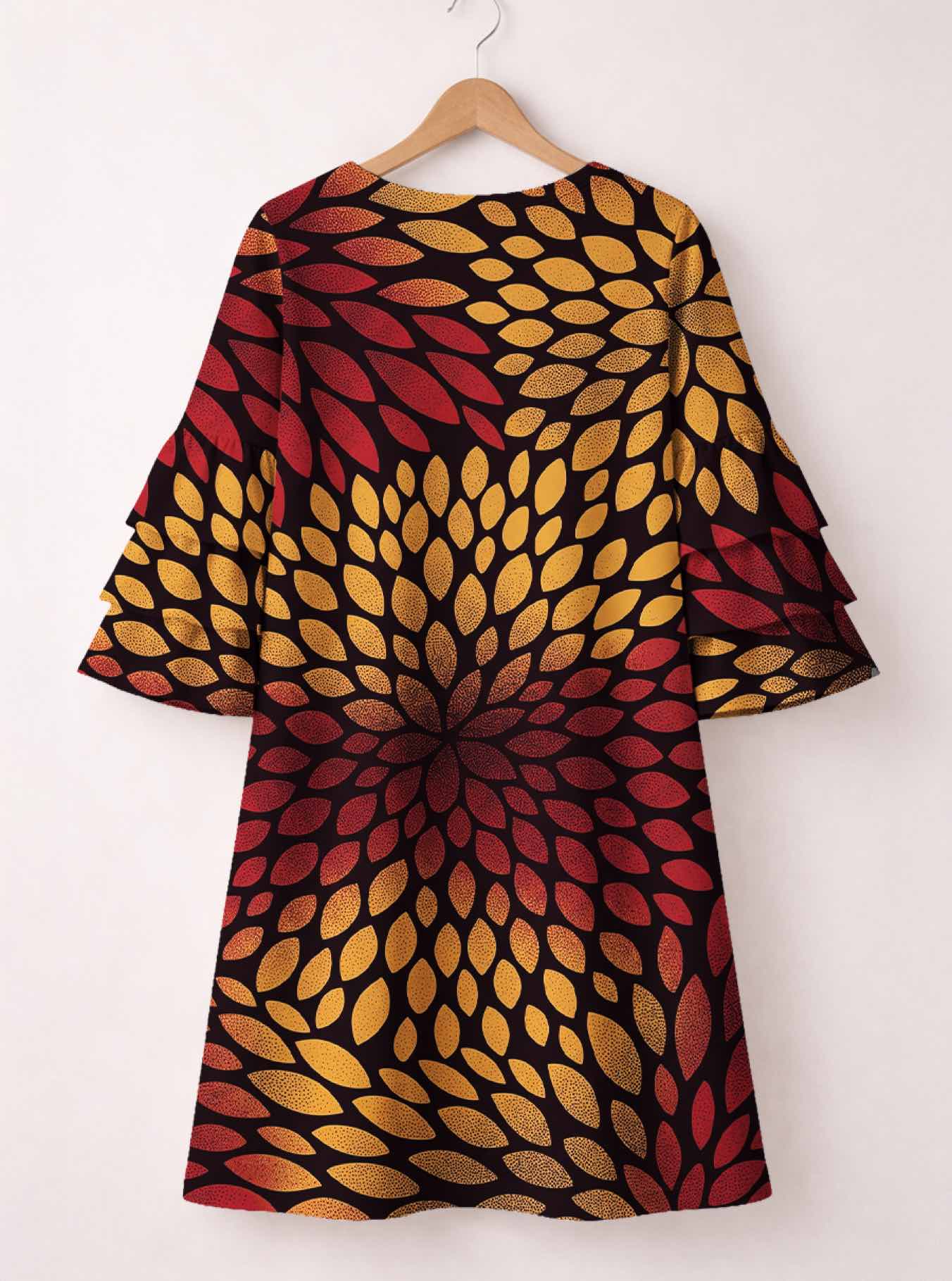 "Mavuno" Stacked Ruffle Sleeve Dress