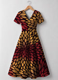 "Mavuno" V Neck Midi Dress