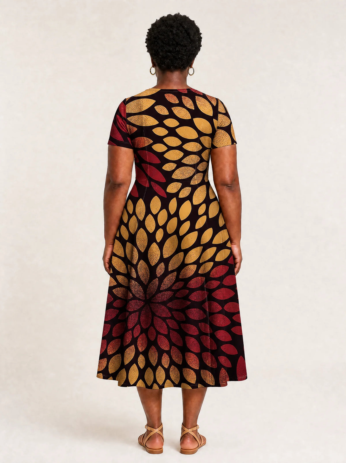 "Mavuno" V Neck Midi Dress — side