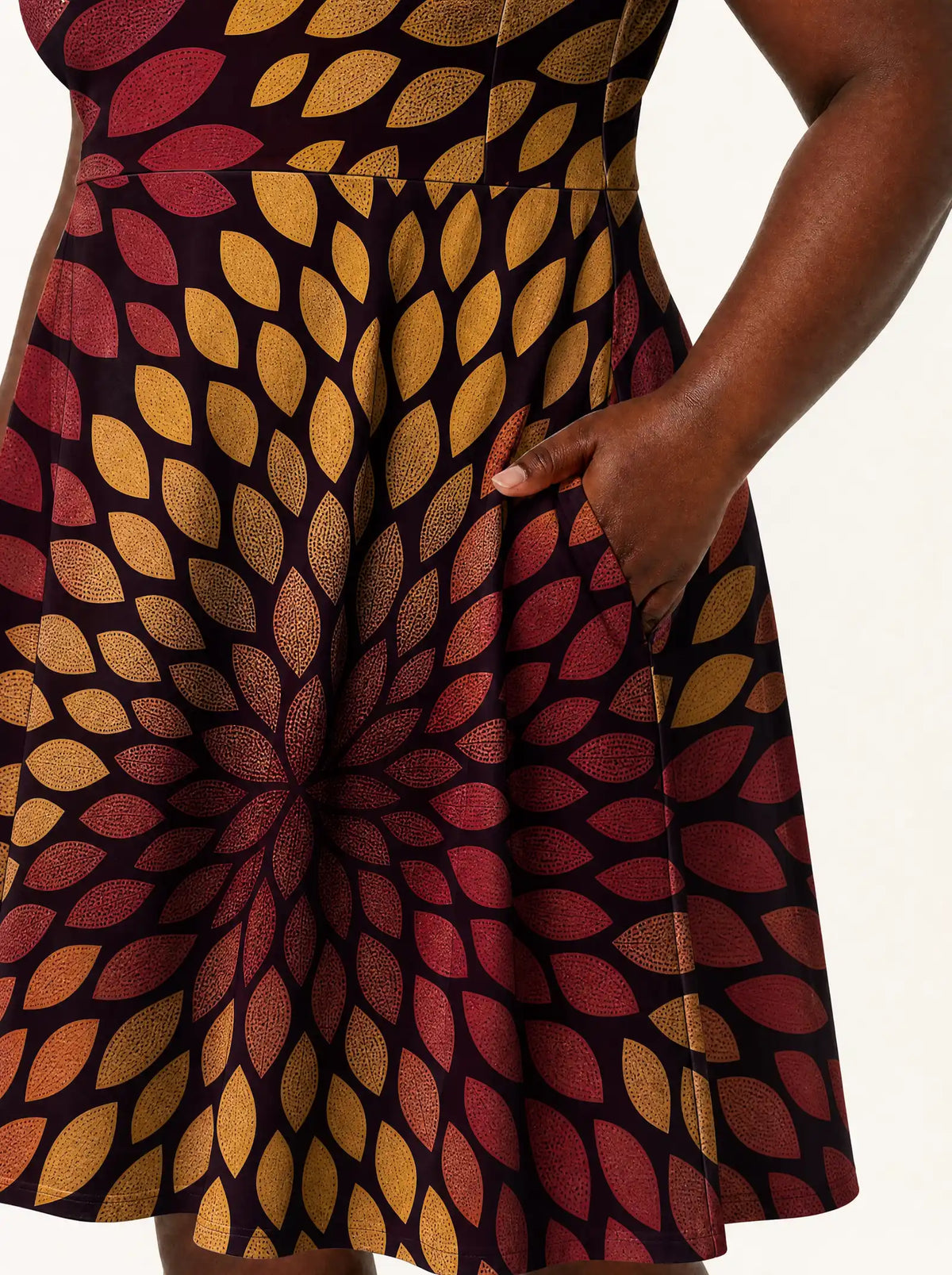 "Mavuno" V Neck Midi Dress — back