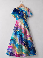 "Mawingu" Sweetheart Midi Dress — back flat