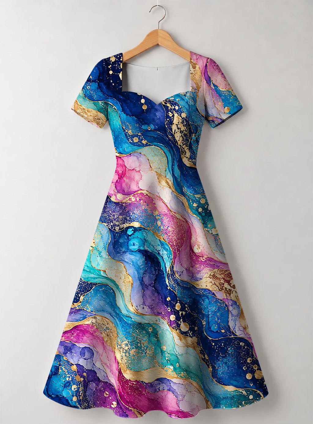 "Mawingu" Sweetheart Midi Dress — front flat