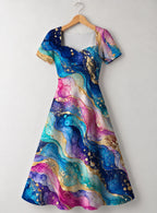 "Mawingu" Sweetheart Midi Dress — front flat