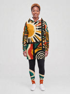 "Mawio" Hoodie Dress — front view on model, styled with the matching leggings