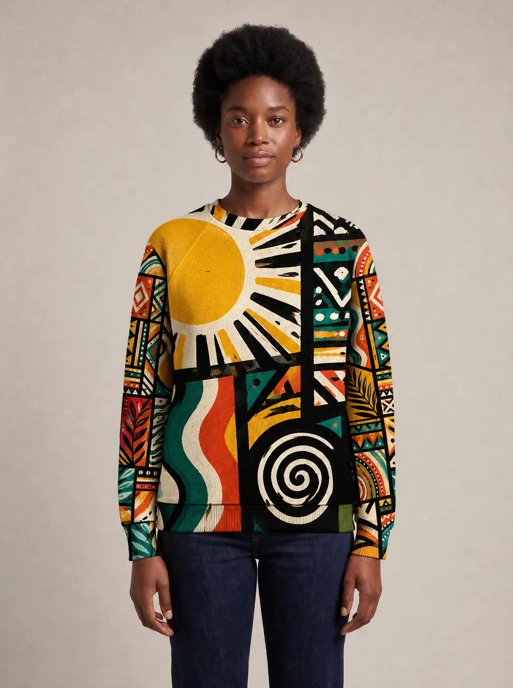 "Mawio" Sweatshirt — front view on model