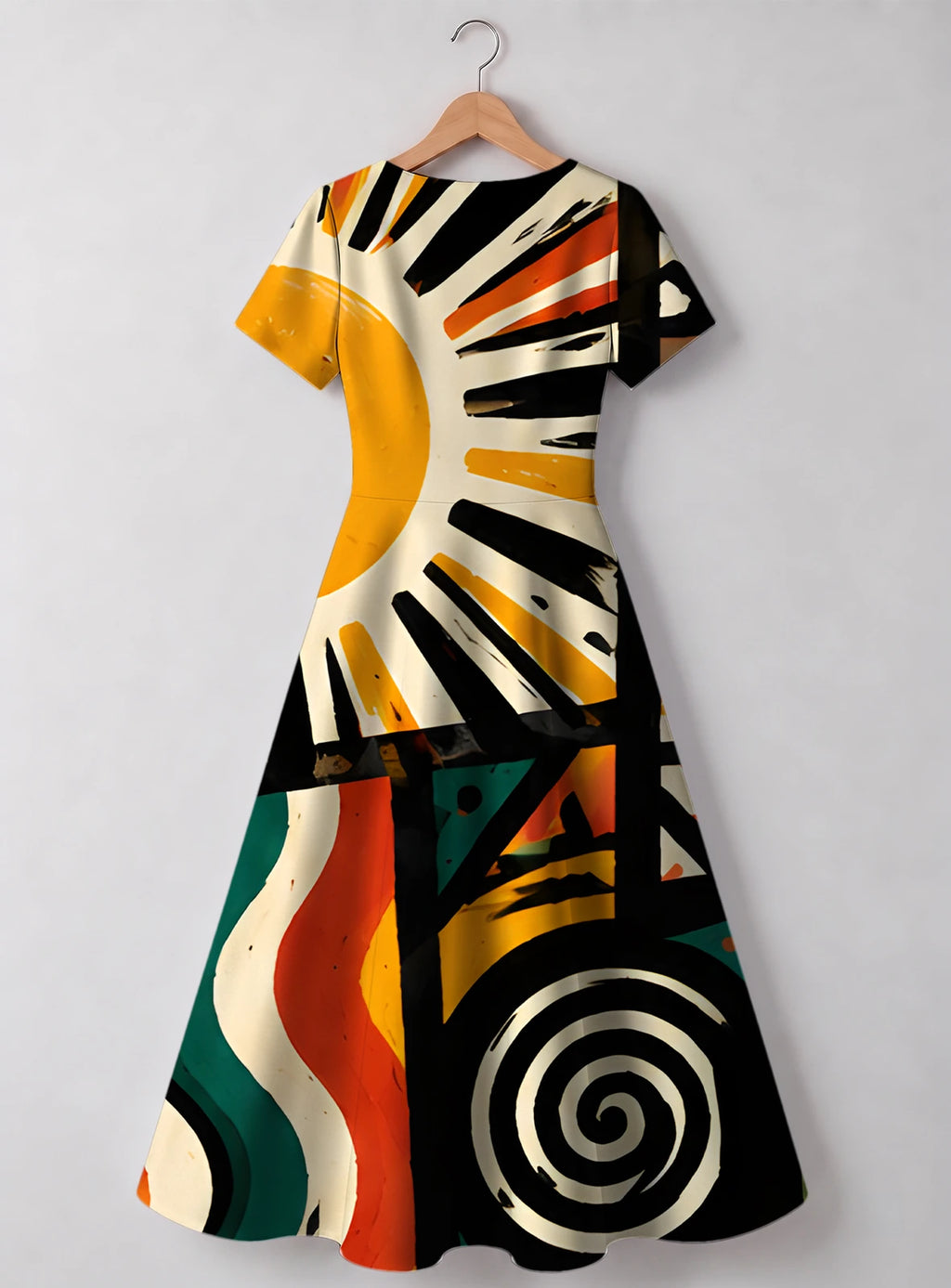"Mawio" Sweetheart Midi Dress — back flat