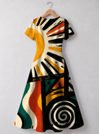 "Mawio" Sweetheart Midi Dress — back flat