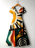 "Mawio" V Neck Midi Dress Promo