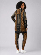 "Mbao" Leggings — back view on model, styled with the matching hoodie dress