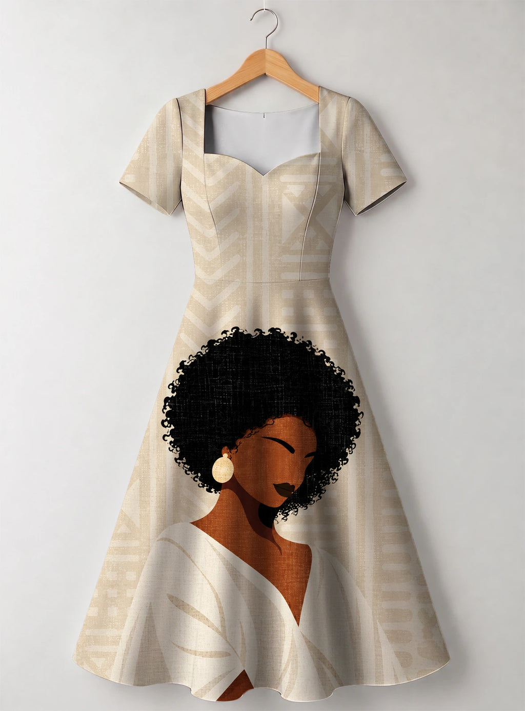 "Mchanga" Sweetheart Midi Dress Promo