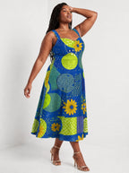 "Mchezo" Corset Dress — three-quarter view on model