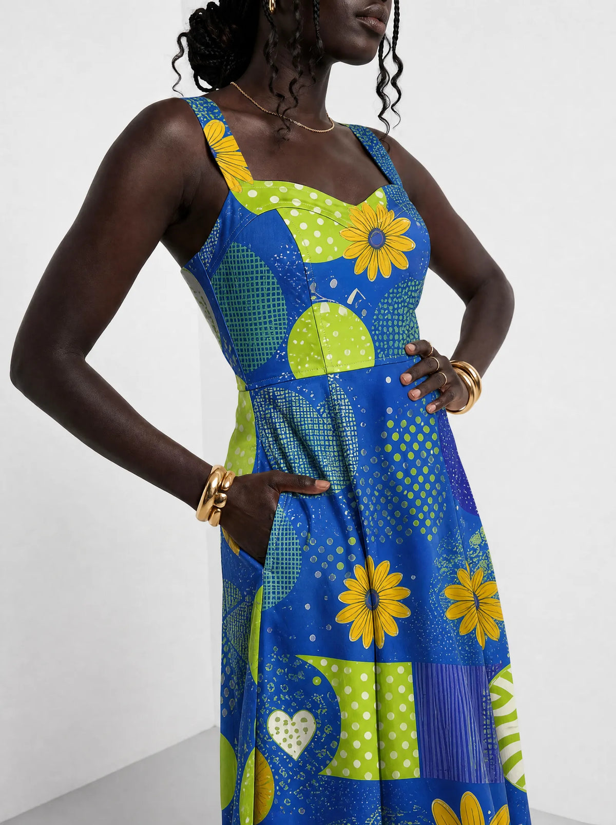 "Mchezo" Corset Dress — close-up of the bodice and the in-seam side pocket