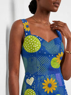 "Mchezo" Corset Dress — close-up of the sweetheart neckline and shoulder strap