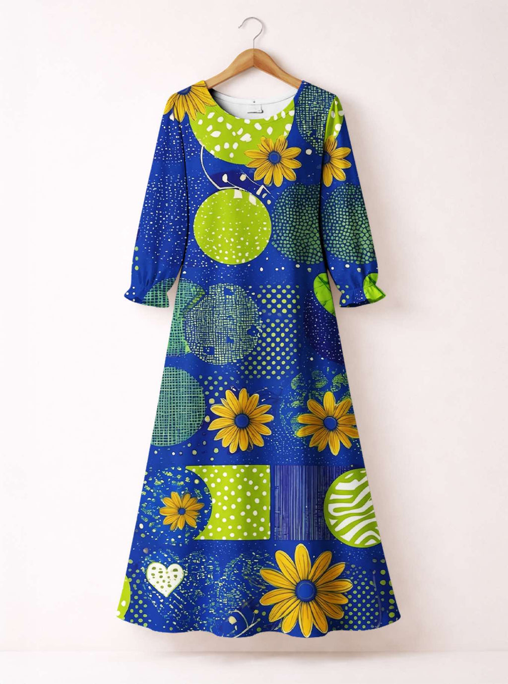 "Mchezo" Long Sleeve Maxi Dress