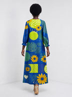"Mchezo" Long Sleeve Maxi Dress — back view on model