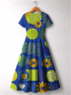 "Mchezo" Short Sleeve Maxi Dress