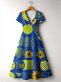 "Mchezo" Short Sleeve Maxi Dress