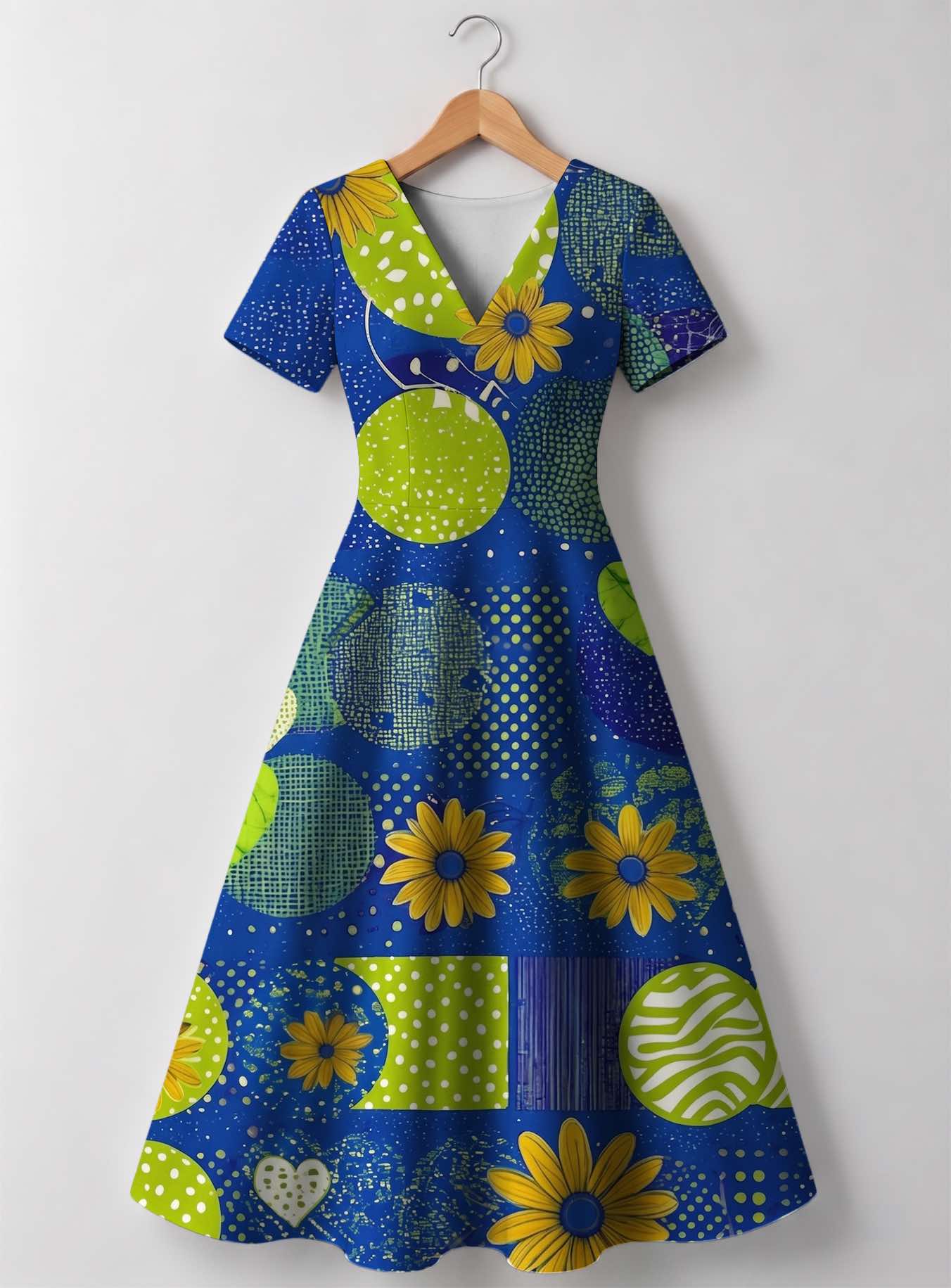 "Mchezo" V Neck Midi Dress