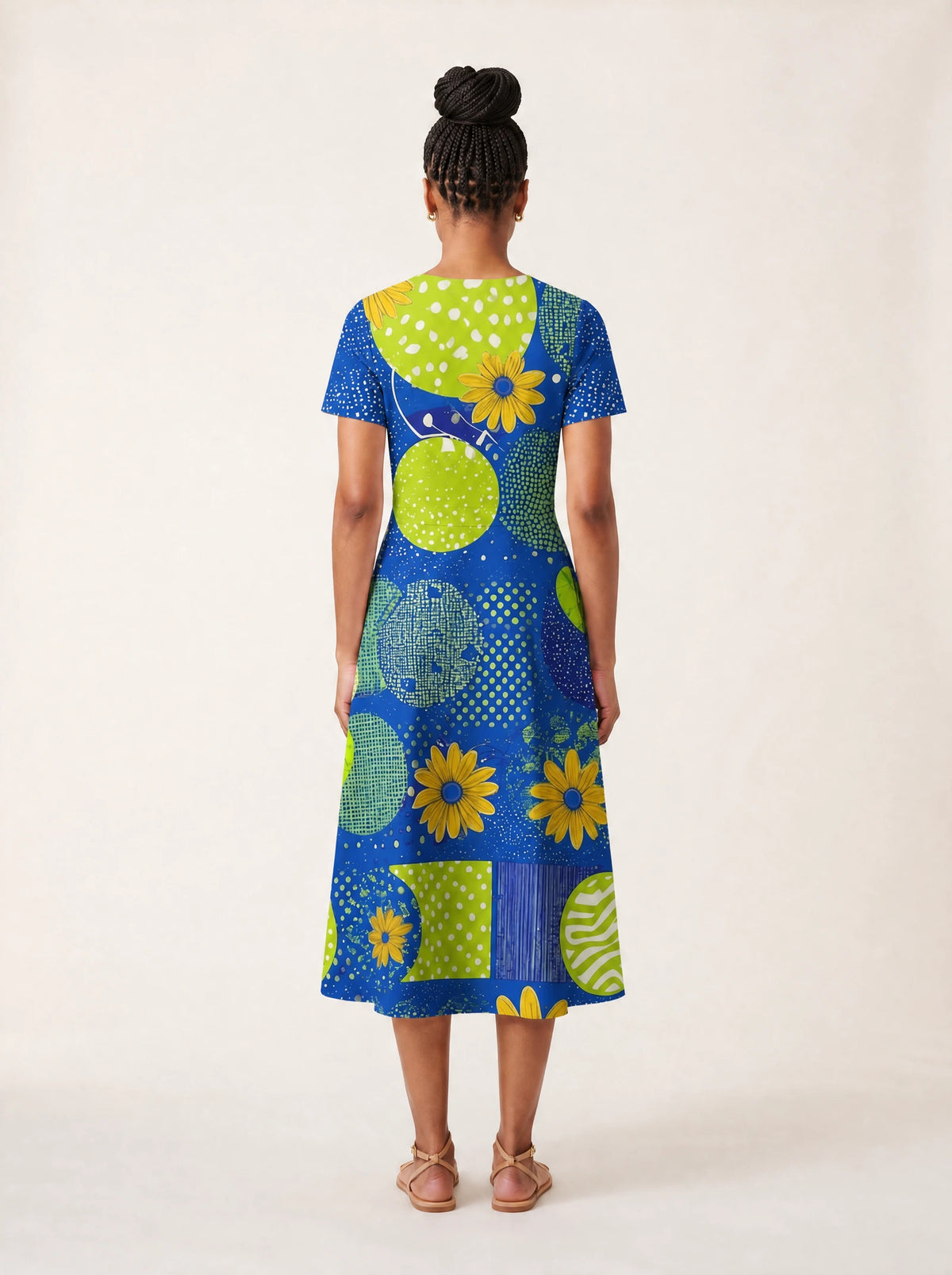 "Mchezo" V Neck Midi Dress — side