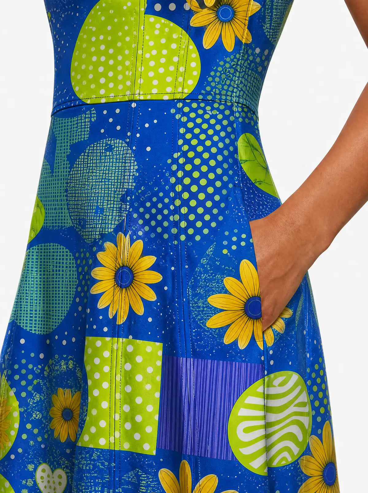 "Mchezo" V Neck Midi Dress — back