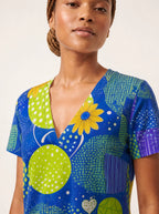 "Mchezo" V Neck Midi Dress — on model