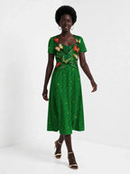 "Mchikichi" Sweetheart Midi Dress — front view on model