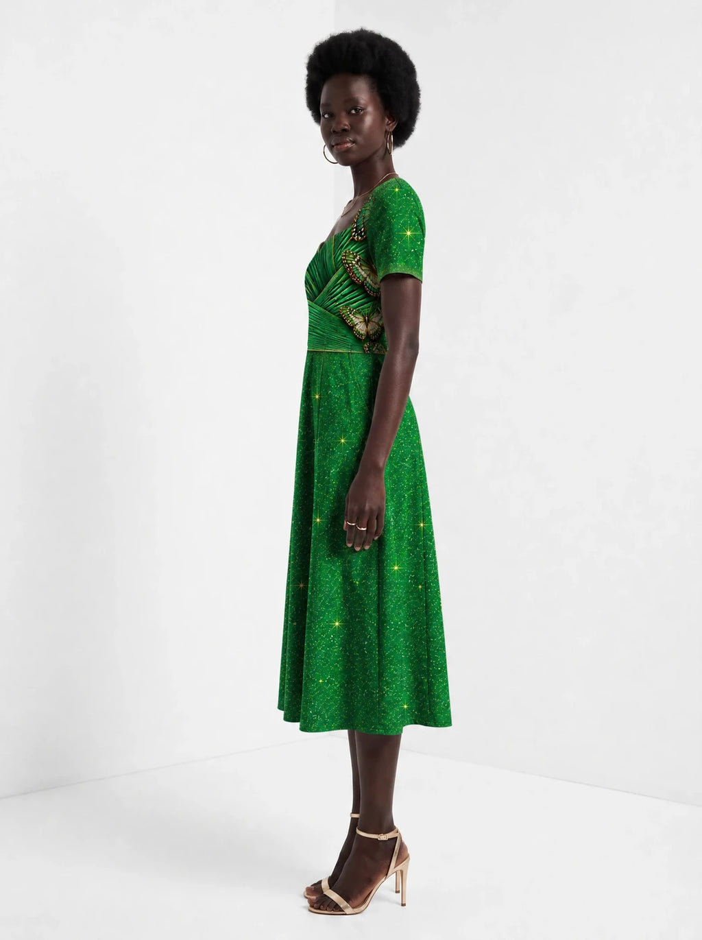 "Mchikichi" Sweetheart Midi Dress — side view on model