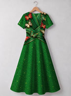 "Mchikichi" Sweetheart Midi Dress — back flat