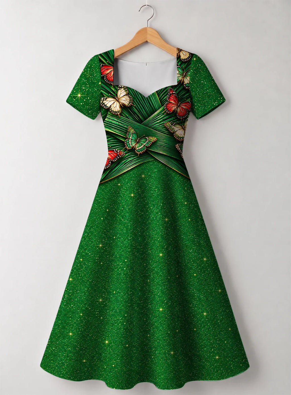 "Mchikichi" Sweetheart Midi Dress — front flat
