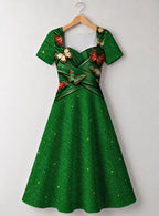 "Mchikichi" Sweetheart Midi Dress — front flat