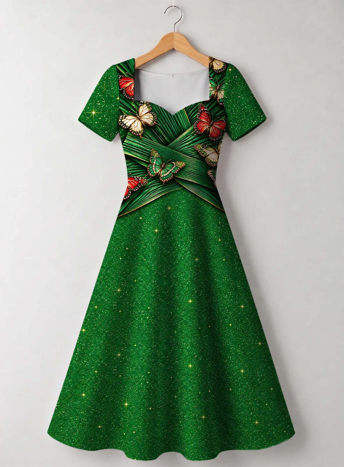 "Mchikichi" Sweetheart Midi Dress — front flat