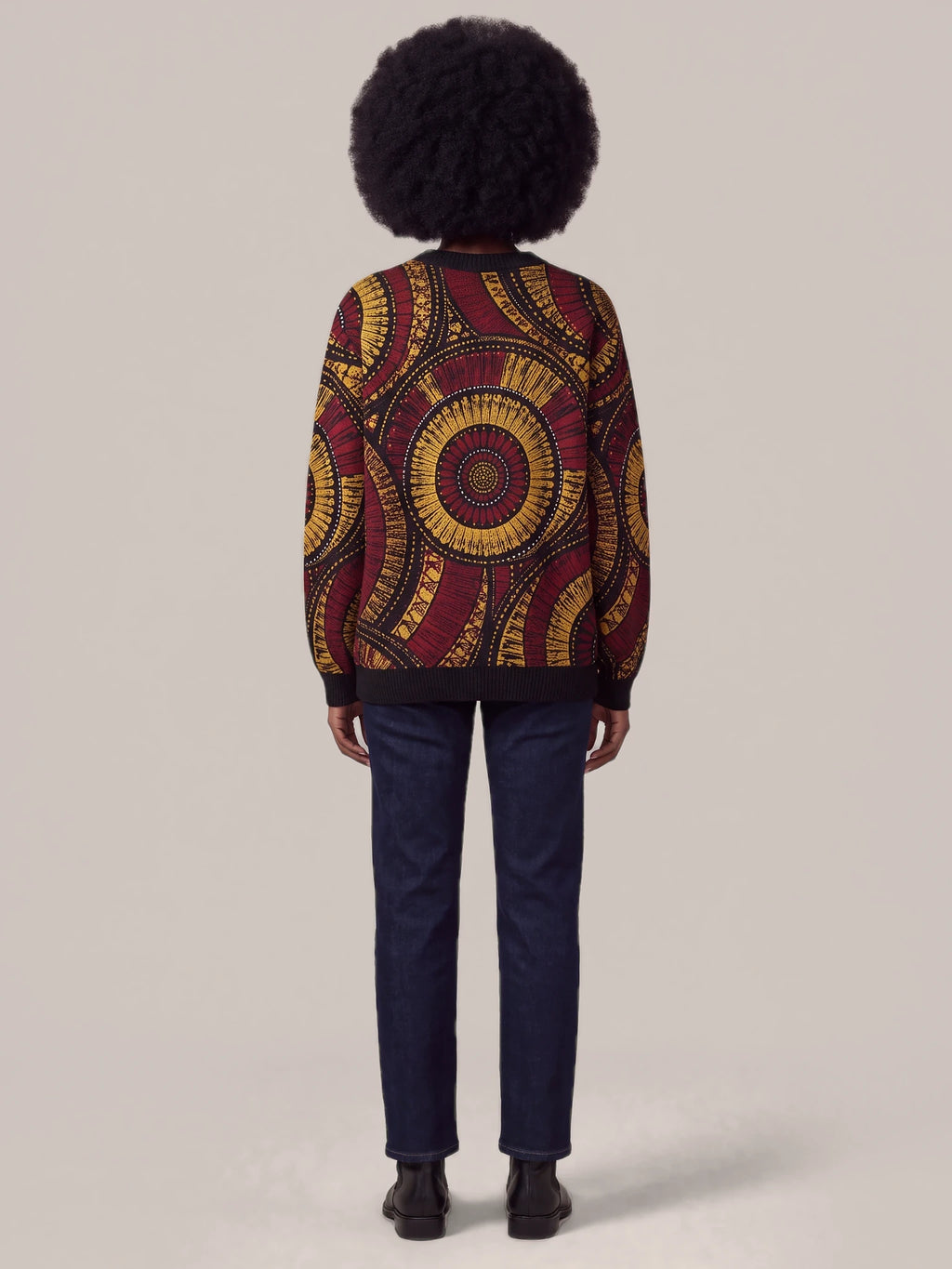 "Mduara" Sweatshirt — back view on model