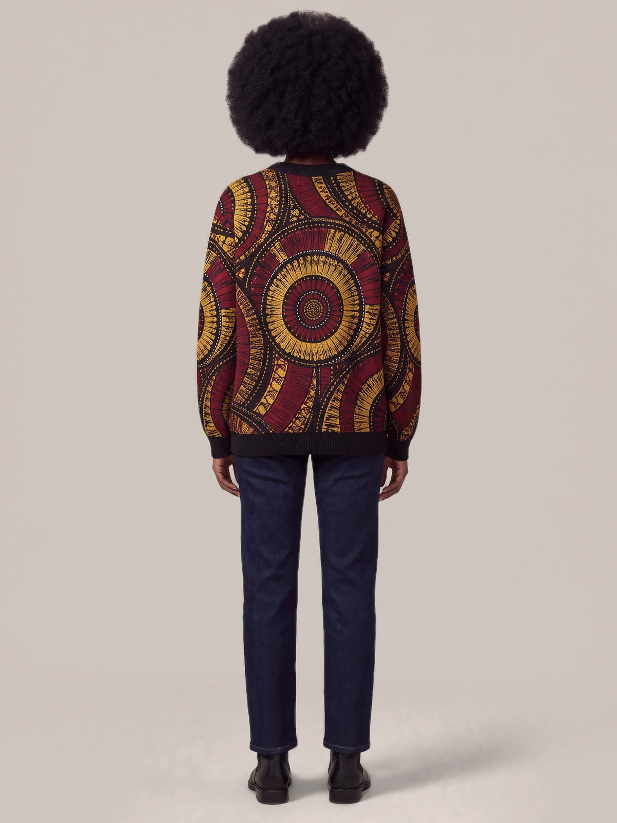 "Mduara" Sweatshirt — back view on model