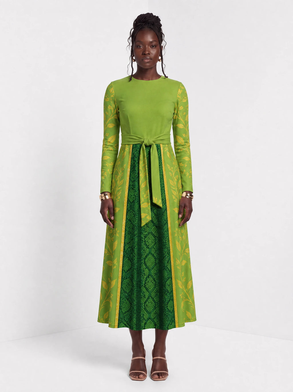 "Medusa" Long Sleeve Midaxi Dress