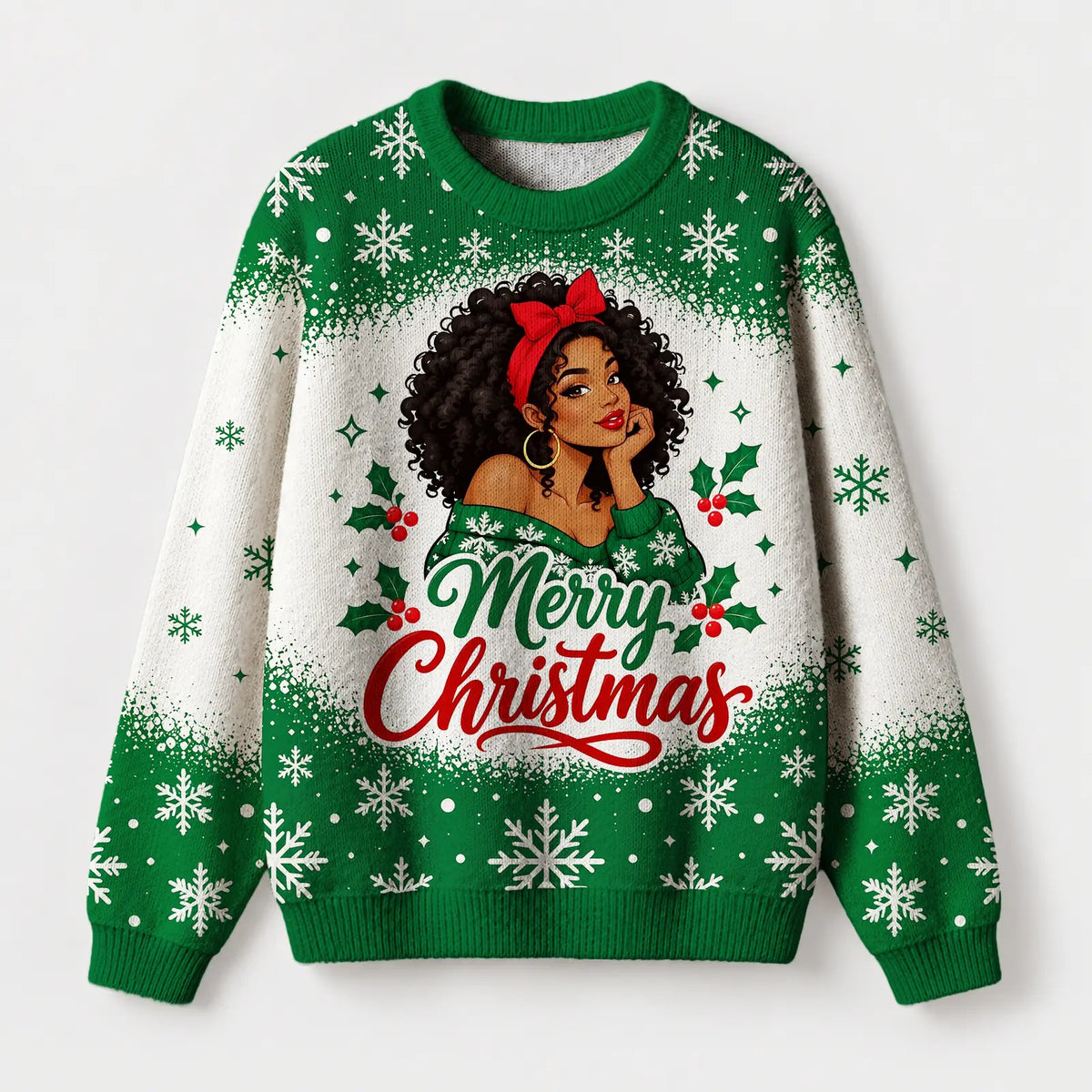 "Merry Curls" Christmas Sweatshirt — front view